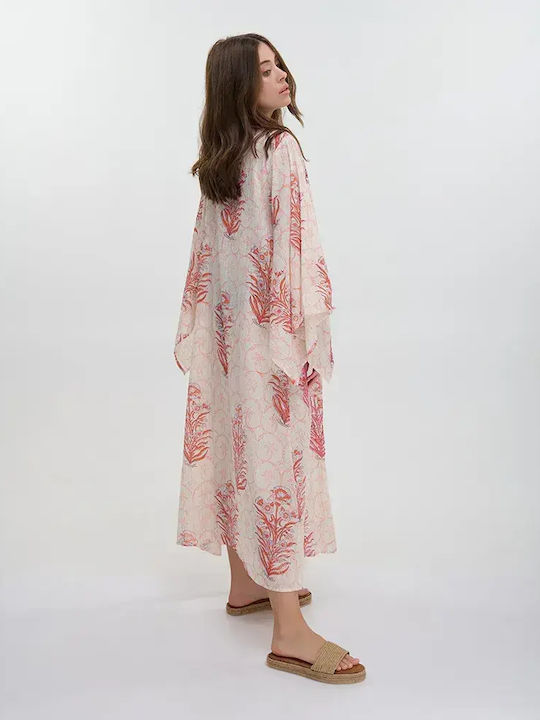 Ble Resort Collection Damenbademode Maxikimono Damenbademode Rosa/Beige