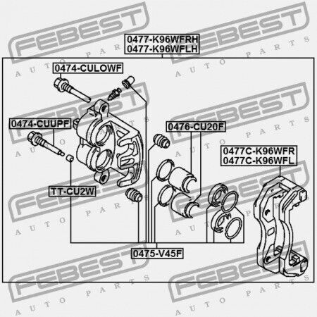 Спирачна Апарата Преден Десен Mitsubishi Challenger K90 1996.05-2001.08 Jpn Mb858405