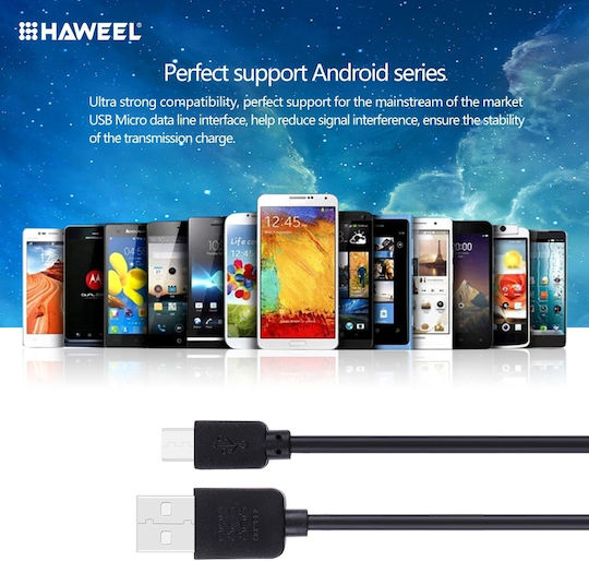 Haweel Micro Usb To Usb Data Charging Cable 1m Black