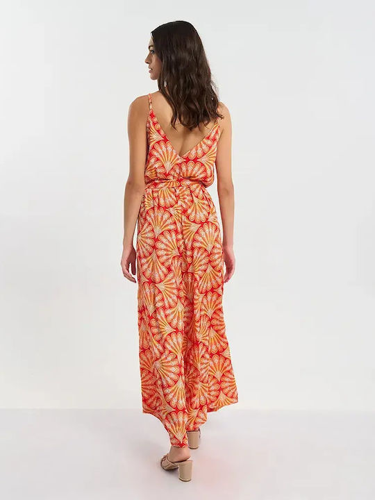 Women's Sleeveless One-piece Jumpsuit Orange/Red/White