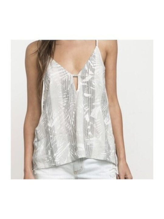 Damen Bluse Ärmellos Vintage Weiß