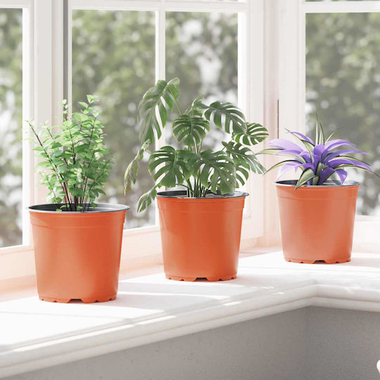 vidaXL Set 50 Ghivece De Flori Ceramice Portocalii 15x13cm