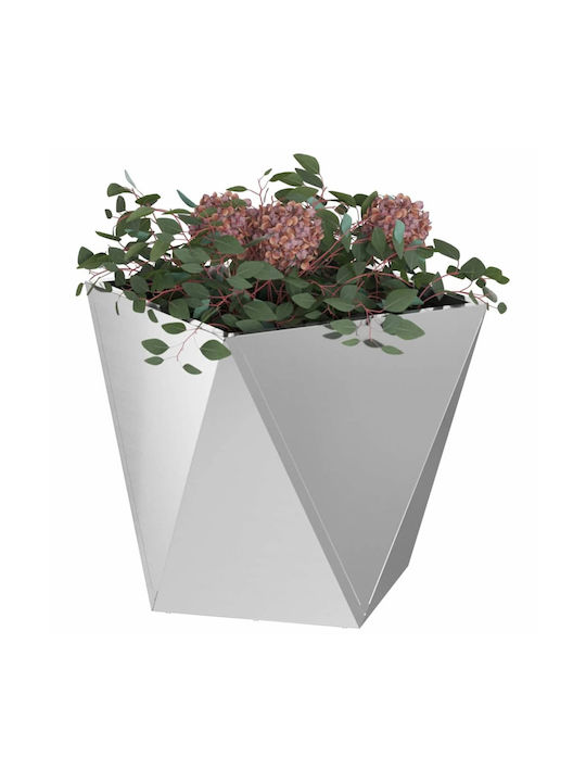 vidaXL Саксия Метал Silver 50x50x50см.