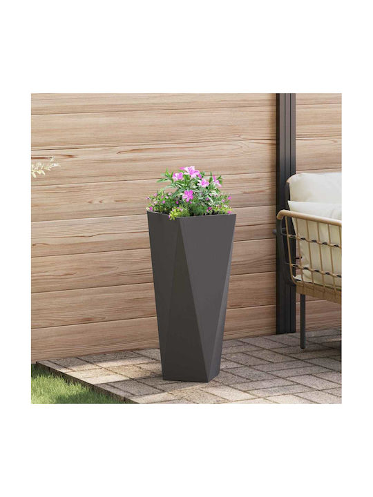 vidaXL Set of 2 Metallic Flower Pots Black 30x30x75cm