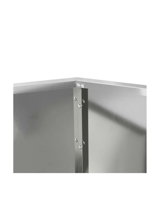 vidaXL Ghiveci Metal Silver 75x75x60cm.