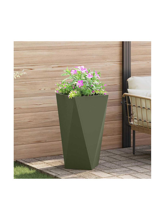 vidaXL Set 2 Ghivece Metalice Măslin Verde 40x75 cm