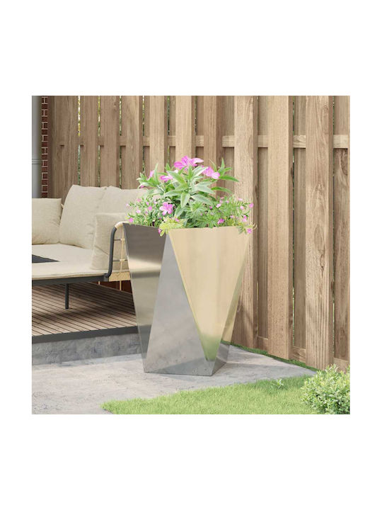 vidaXL Саксия Метал Silver 50x50x75см.