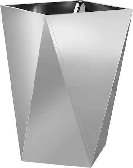 vidaXL Γλάστρα Μεταλλική Ασημί 50x50x75εκ.