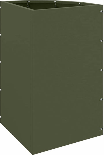 vidaXL Γλάστρα Μεταλλική Λαδί, Πράσινο 30x30x50εκ.