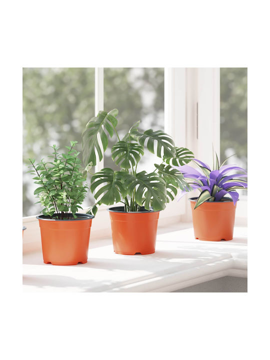vidaXL Set of 50 Ceramic Flower Pots Orange 10x8cm
