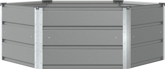 vidaXL Ζαρντινιέρα Μεταλλική Ανοιχτό Γκρι 129x129x45εκ.