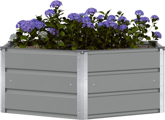 vidaXL Ζαρντινιέρα Μεταλλική Ανοιχτό Γκρι 129x129x45εκ.