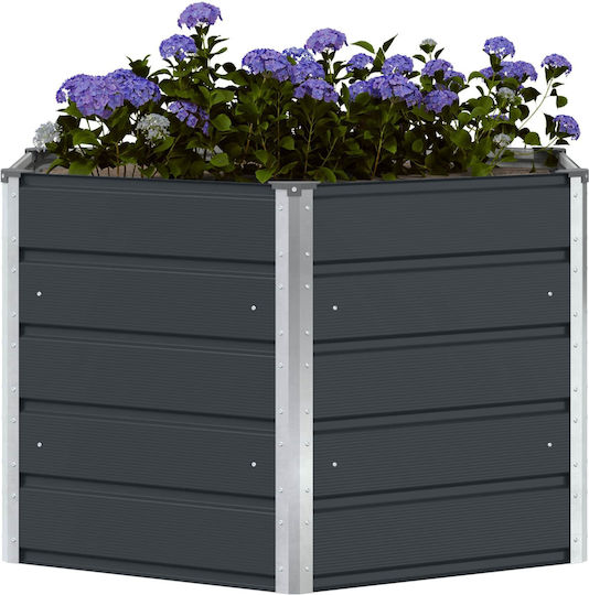 vidaXL Ζαρντινιέρα Μεταλλική Ανθρακί 129x129x75εκ.