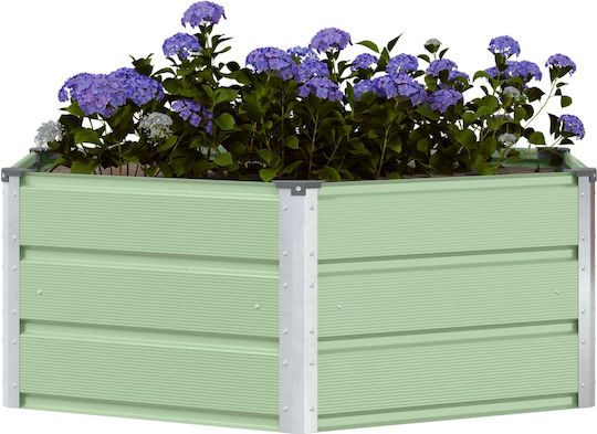 vidaXL Planter Box Metal Pastel Green 129x129x45cm.