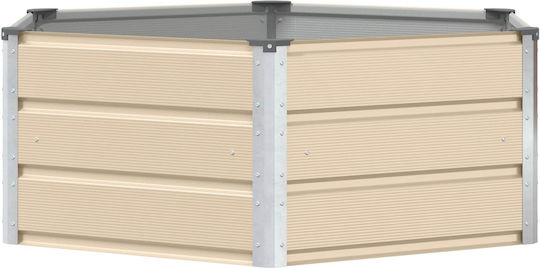 vidaXL Ζαρντινιέρα Μεταλλική Ελεφαντόδοντο 129x129x45εκ.