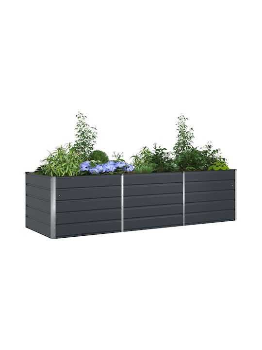 vidaXL Γλάστρα Μεταλλική Ανθρακί 195x100x45εκ.