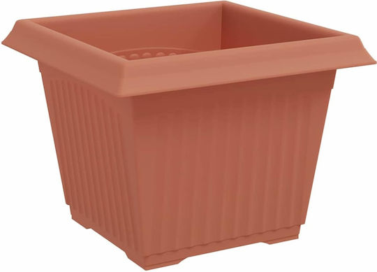 vidaXL Комплект 6 Саксии Пластмасови Light Terracotta
