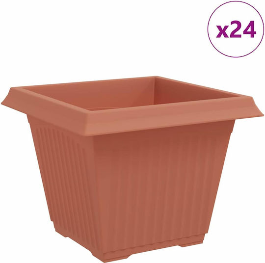 vidaXL Σετ 24 Γλάστρες Πλαστικές Κεραμιδί Κόκκινο 43x33.5εκ.