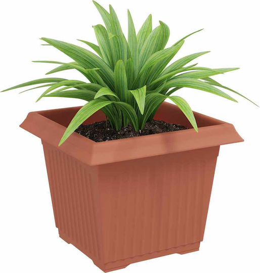 vidaXL Комплект 6 Саксии Пластмасови Light Terracotta