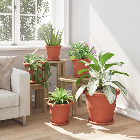 vidaXL Set of 24 Plastic Flower Pots Terracotta 26x21.5cm