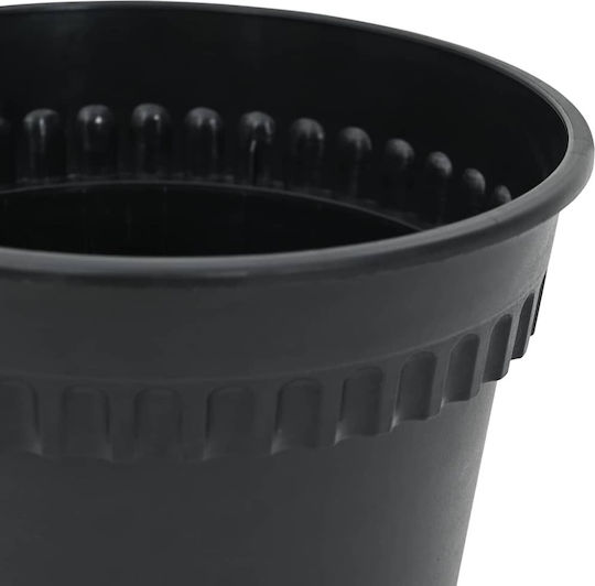 vidaXL Set of 6 Plastic Flower Pots Black 15x12cm
