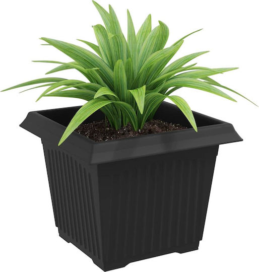 vidaXL Set of 6 Plastic Black Flower Pots 23x17.5cm