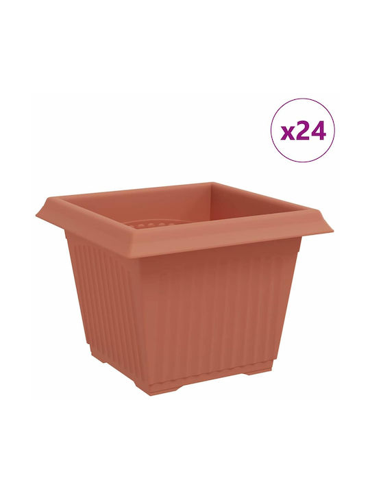 vidaXL Set 24 Ghivece Plastice Light Terracotta