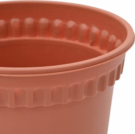 vidaXL Set of 6 Plastic Flower Pots Terracotta