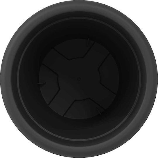 vidaXL Set of 6 Plastic Flower Pots Black 22x18cm