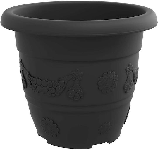 vidaXL Set 6 Kunststoff Pflanzgefäße Schwarz 30x30x25cm