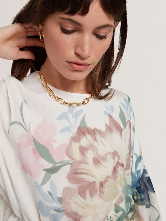 Women's Blouse with 3/4 Sleeve Beige