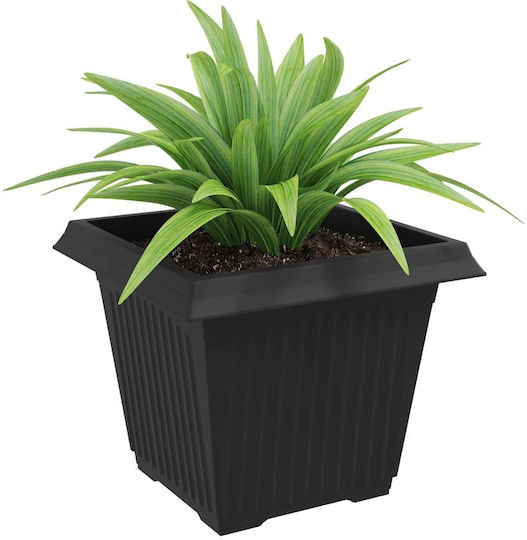 vidaXL Set of 6 Plastic Flower Pots Black 43x33.5cm