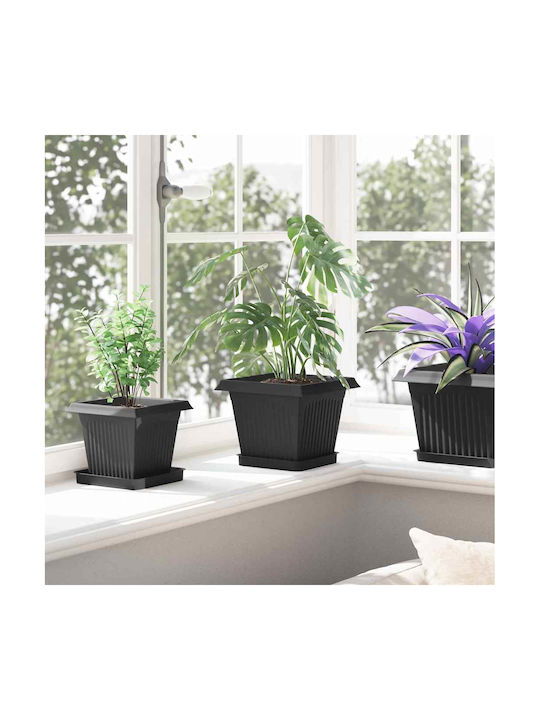 vidaXL Set 24 Kunststoff Pflanzgefäße Schwarz 20x16cm