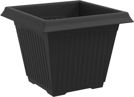 vidaXL Set of 6 Plastic Flower Pots Black 38x30cm