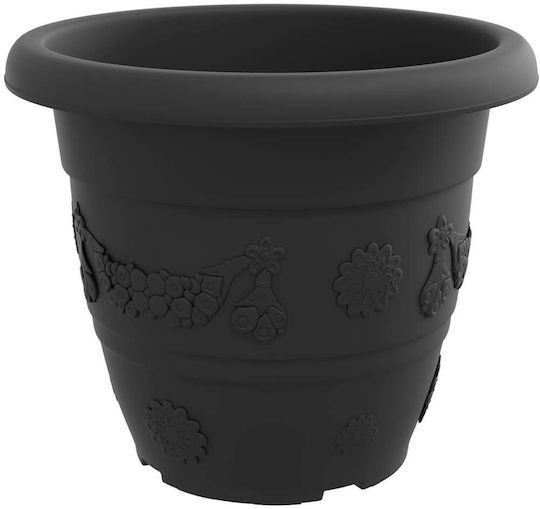 vidaXL Set 6 Kunststoff Pflanzgefäße Schwarz 39x32cm