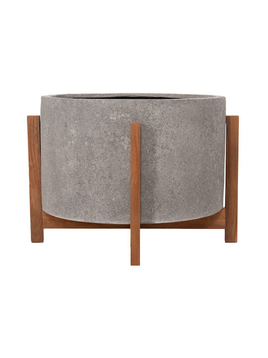 Freebox Grauer Teak Blumentopf