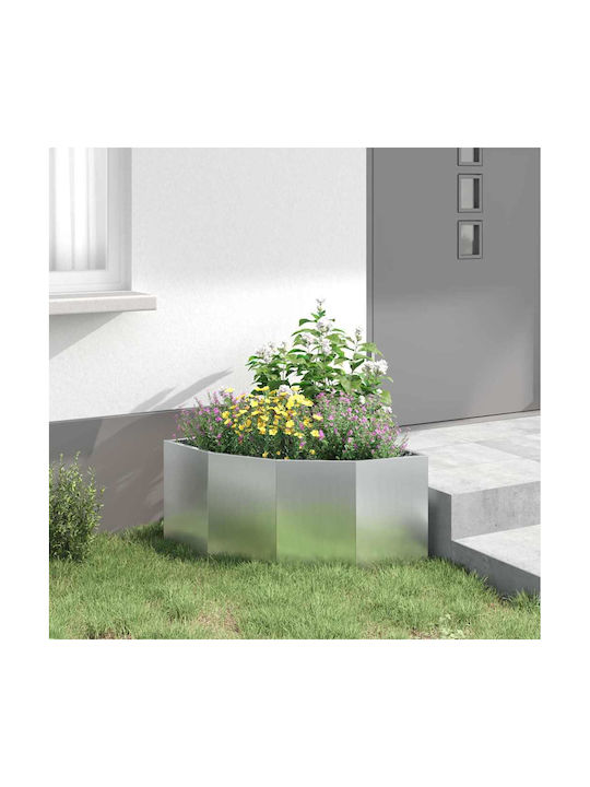 vidaXL Ghiveci Metal Silver 60x60x35cm.