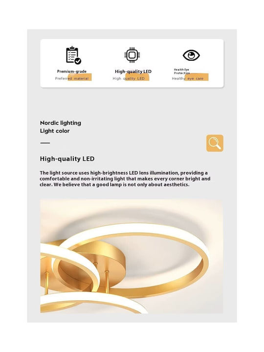 Home Lighting Plafonieră de Tavan 50buc Aurie cu LED Integrat