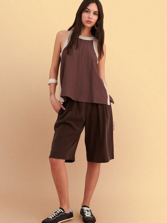 Women's Sleeveless Blouse Brown