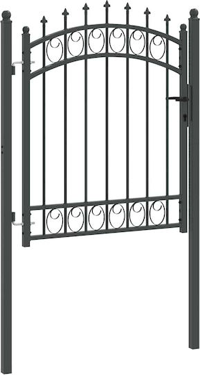 vidaXL Metallisches Gartentor mit Speeren in Grau Farbe 1x1.25m