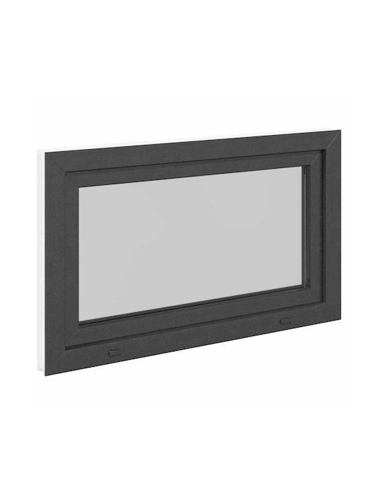 vidaXL Hinged PVC Window W100xH50cm