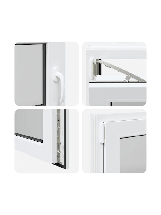 vidaXL Aufklappbares PVC-Fenster P100xH50cm