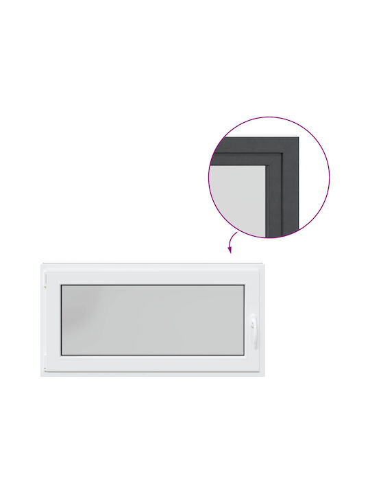 vidaXL Aufklappbares PVC Fenster Risor P120xH60cm