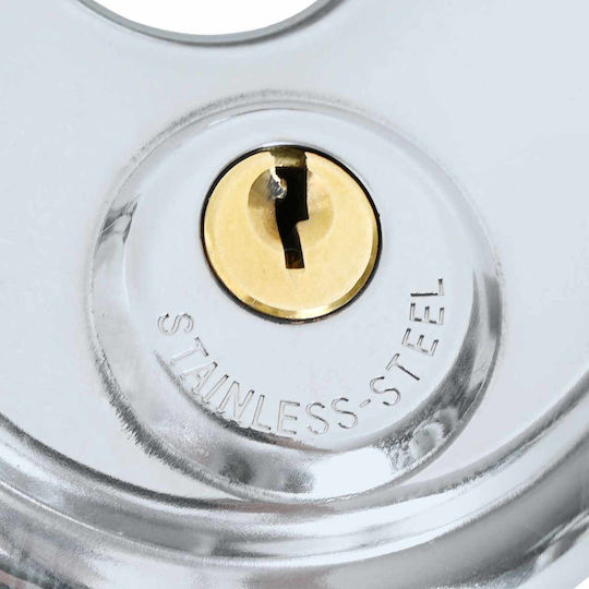 vidaXL Steel Padlock Brass with Key 70mm Silver 2pcs