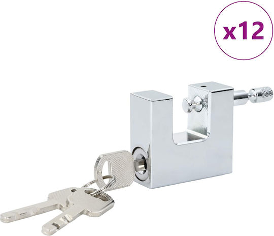 vidaXL Lăcăt Potcoavă cu cheie 40mm Silver 12buc