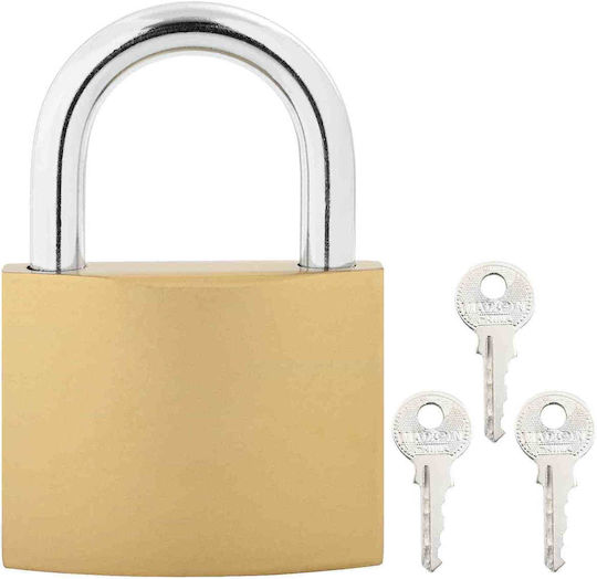 vidaXL Brass Padlock Lengthened with Key 91mm