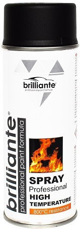 Brilliante Σπρέι Βαφής Υψηλής Θερμοκρασίας Μαύρο Black 400ml