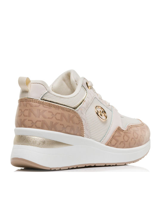 Γυναικεία Ανατομικά Flatforms Sneakers Μπεζ