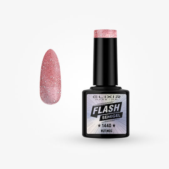 Elixir Flash Semi Ημιμόνιμο Βερνίκι Νυχιών Nut Meg 1440 8ml
