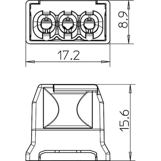 Quick Connect Wire Connection Strip 3 Pole Pressure 61 325 Lgr For Single-Core Conductors 0.5-2.5mm² 24A 450V 100 Pieces